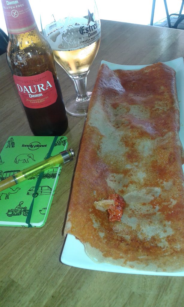 Creps Barcelona. Crepes salata Sobrasadanaranja confitada