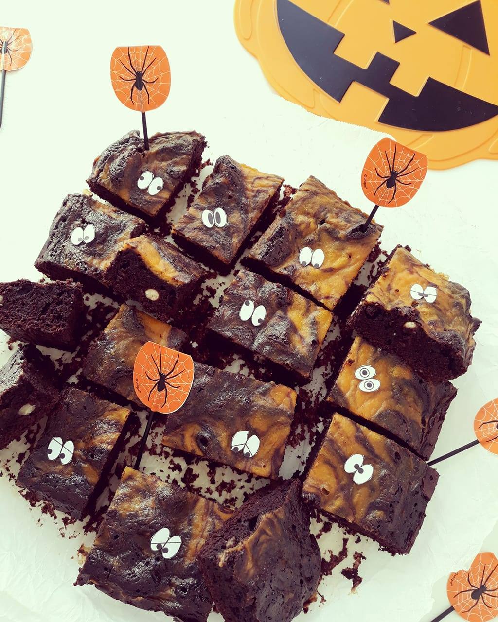 Brownies alla zucca senza glutine Halloween