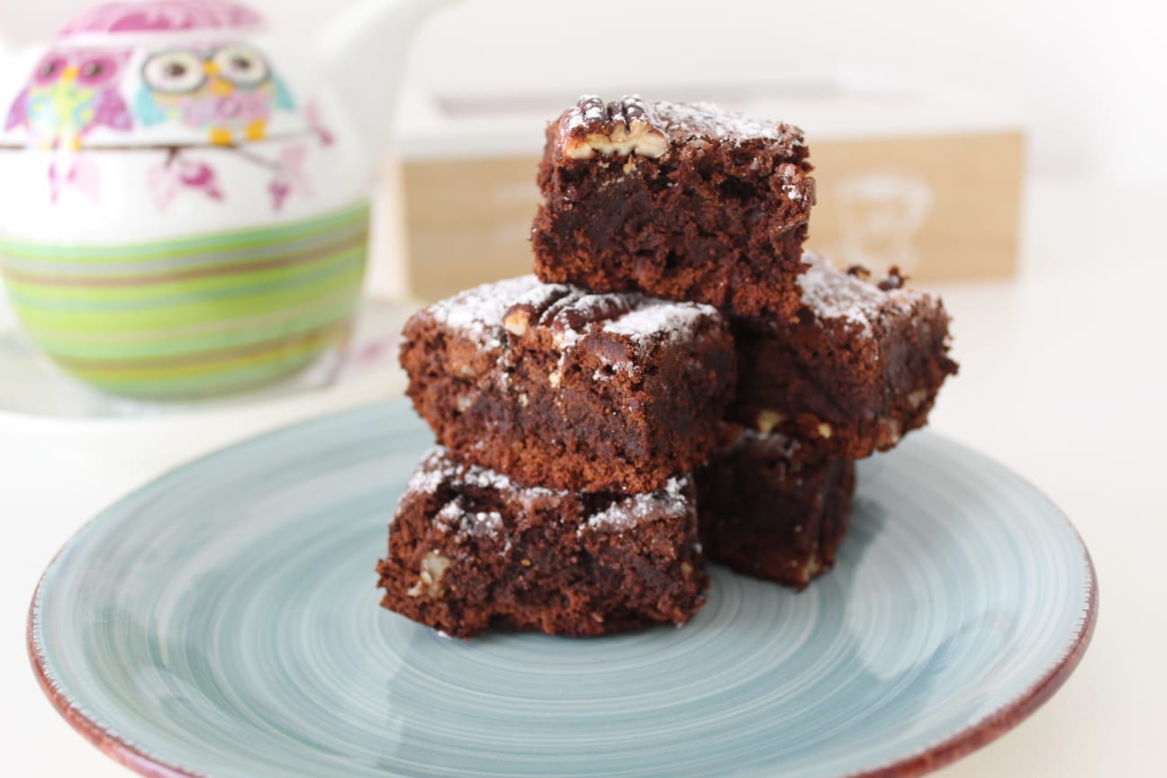Brownie alle noci pecan e zucchero muscovado