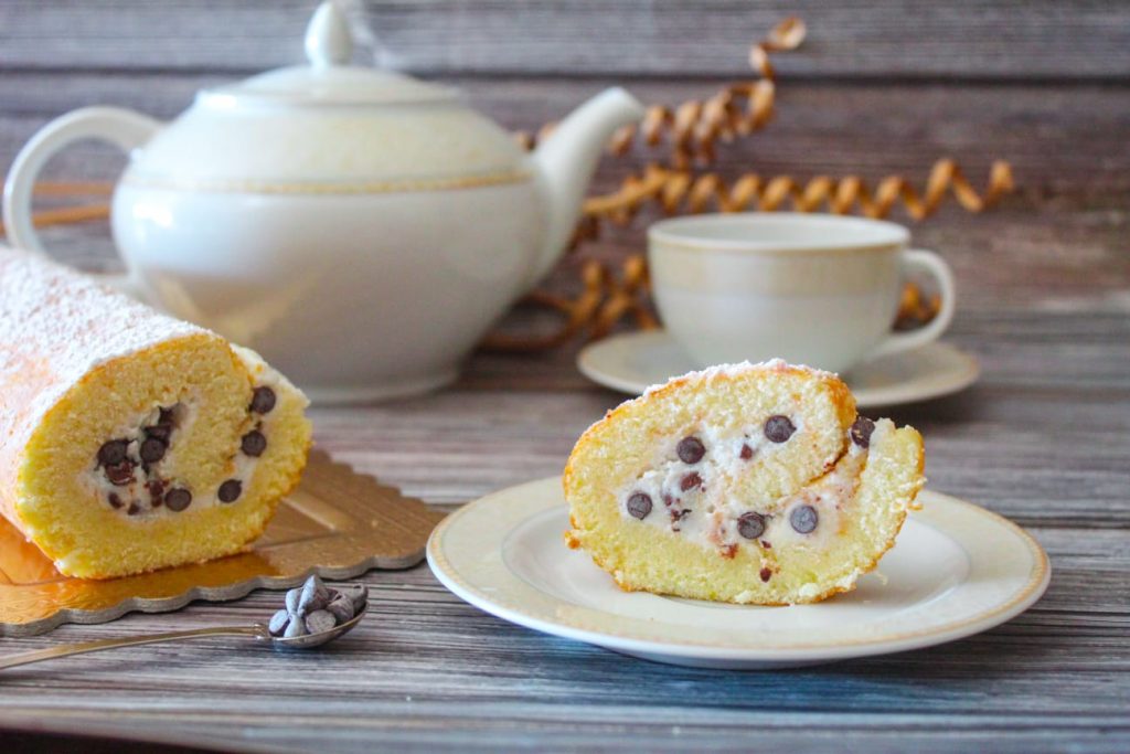 Rotolo ricotta e gocce di cioccolato