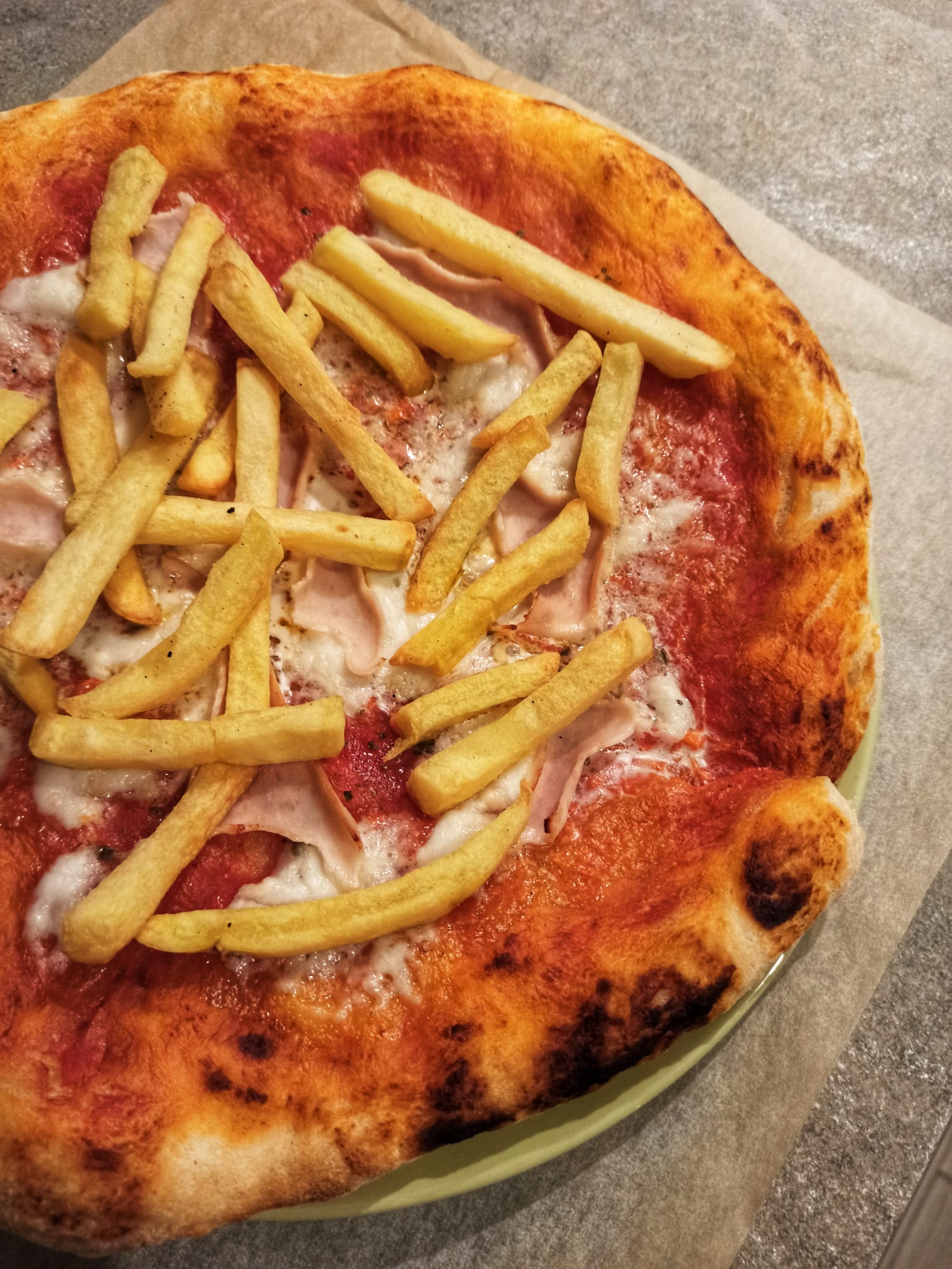 Pizza Margherita cotto e patatine senza glutine