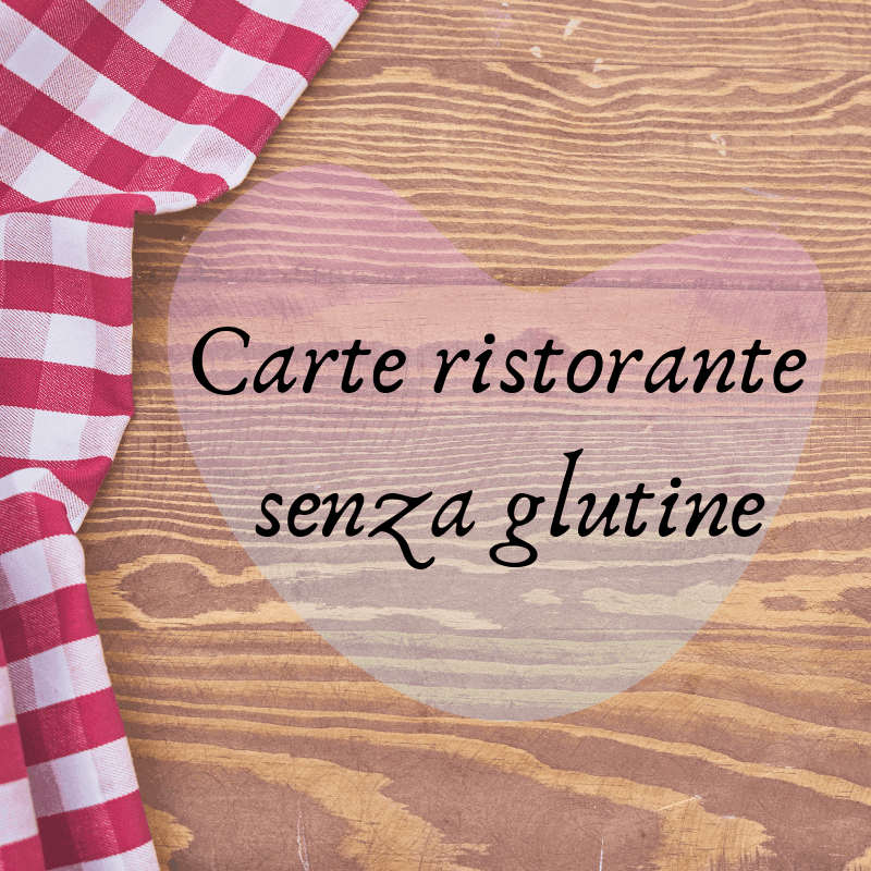 Carte ristorante senza glutine