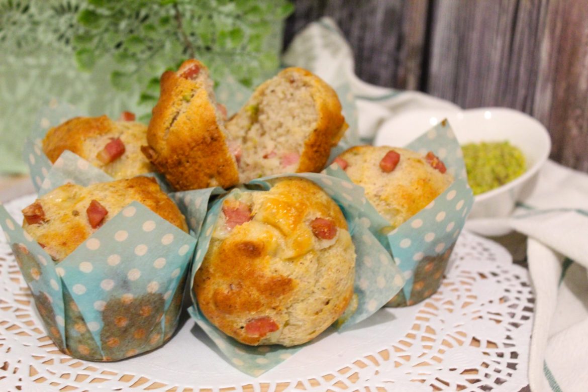 Muffin pistacchio e mortadella senza glutine