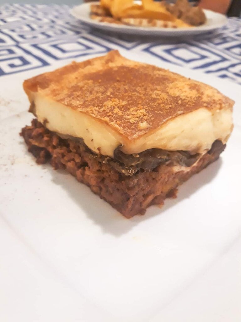 Imola cosa vedere e dove mangiare senza glutine 13 Ladi Ke Rigani ristorante greco a Imola, assaggio della Moussaka senza glutine
